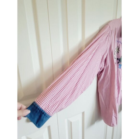 Quacker Factory 1X Shirt Gingham Plaid Gardening Farmcore Button‎ Up Vtg Cotton - Picture 10 of 11